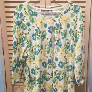 Notations woman 2x button up long sleeve shirt